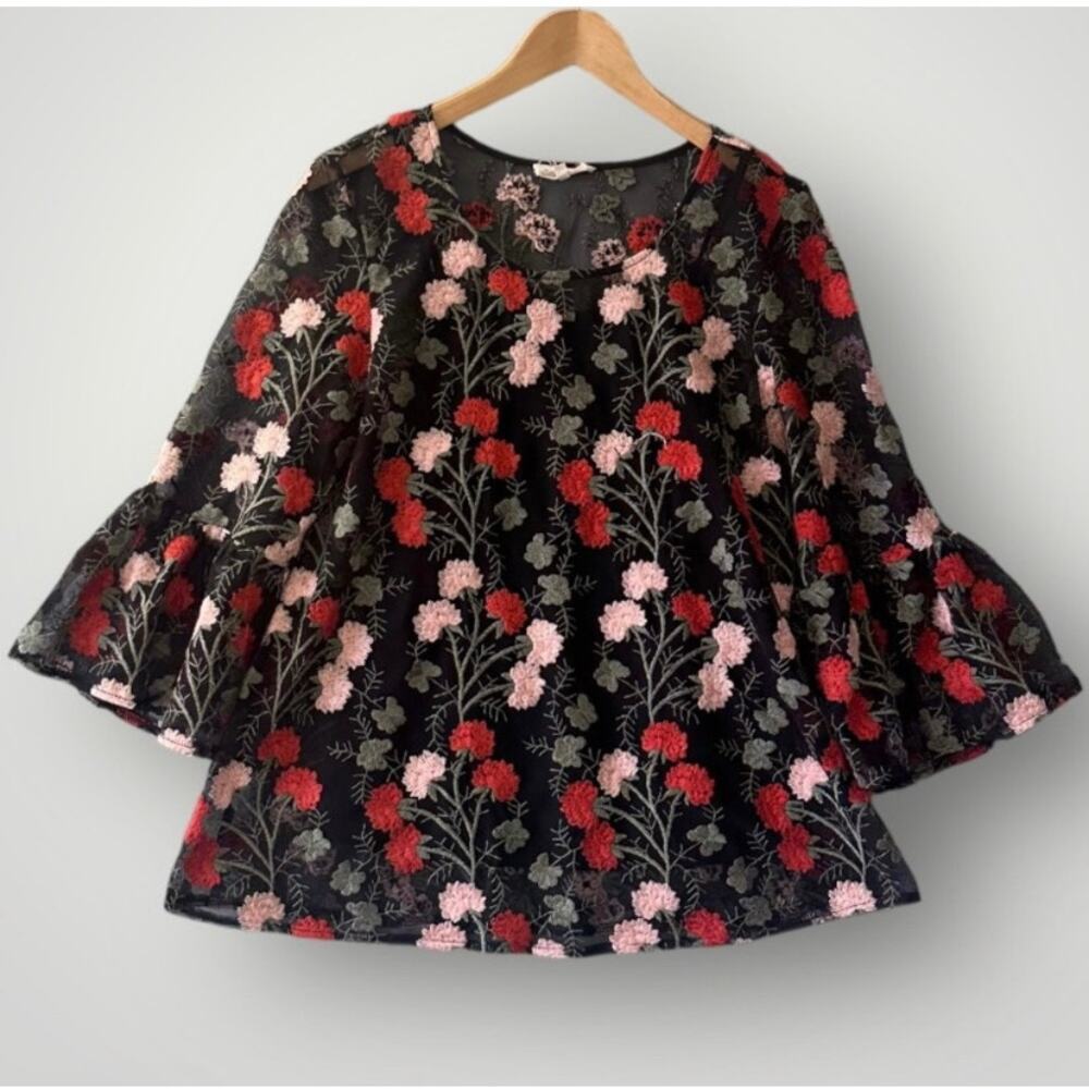 Flounce Sleeve Blouse- Size Medium